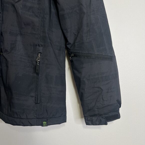 Monster Energy Drink Men's Black Hooded Fleece Lined Zip Jacket Sz Small - Picture 4 of 10